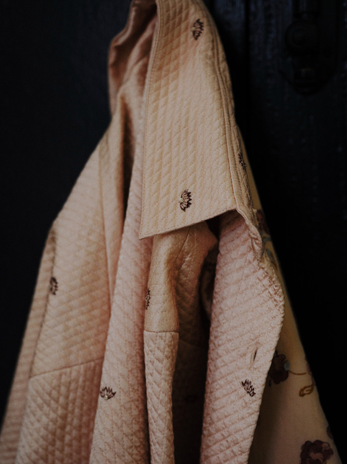 Lotus Petals Peach Slik Quilted Shirt