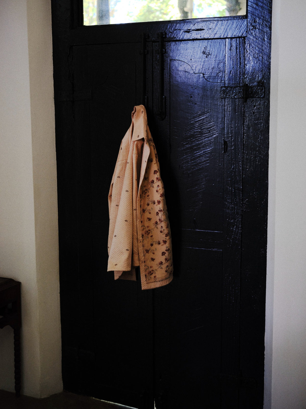 Lotus Petals Peach Slik Quilted Shirt