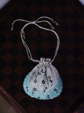 Birdsong Garden Silk Satin Mint Potli
