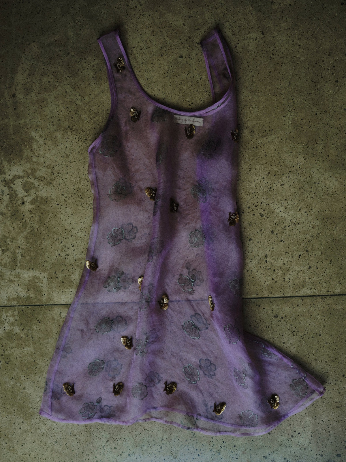 Butterflies in Bloom Silk Organza Lilac Short Dress