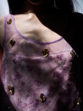 Butterflies in Bloom Silk Organza Lilac Short Dress