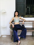 Birdsong Garden Silk Satin Mint Sari Blouse
